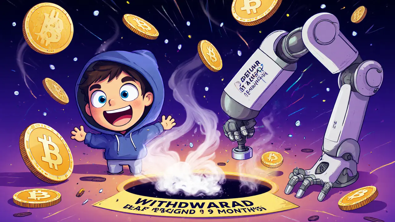 A trader losing crypto coins to a broken copy trading bot and vanished funds.