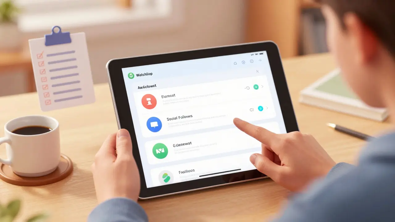 Person completing airdrop tasks on tablet with social media icons