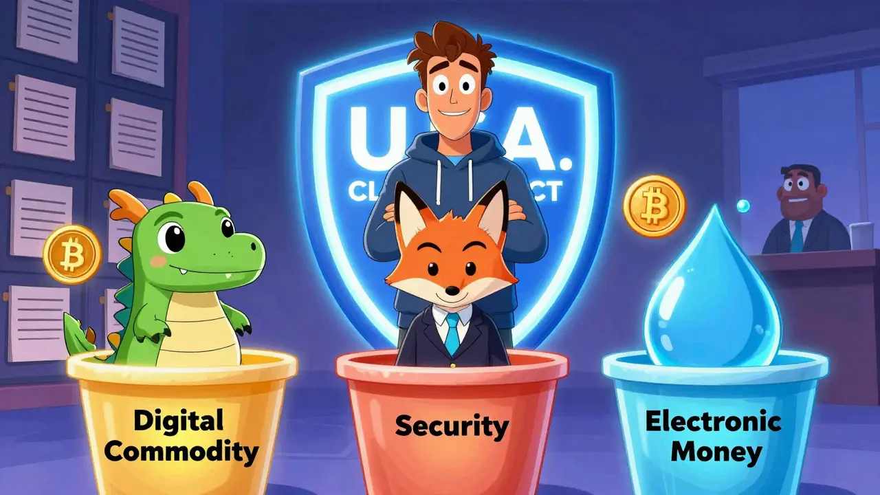 An entrepreneur categorizing crypto tokens into commodities, securities, and stablecoins under the U.S. CLARITY Act.