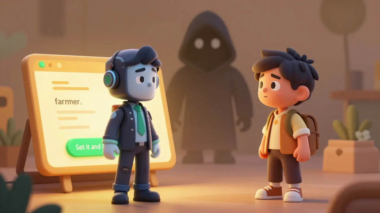 A professional and a beginner investor using a simple, AI-powered golden crypto dashboard.