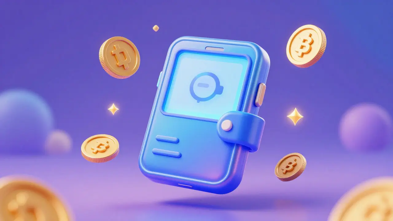 A stylized 3D digital wallet surrounded by glowing golden ARDR tokens.