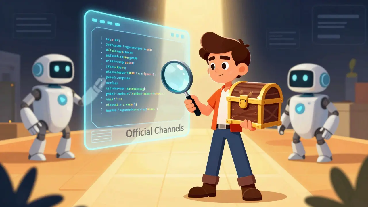 Developer verifying wallet security with a magnifying glass against blockchain