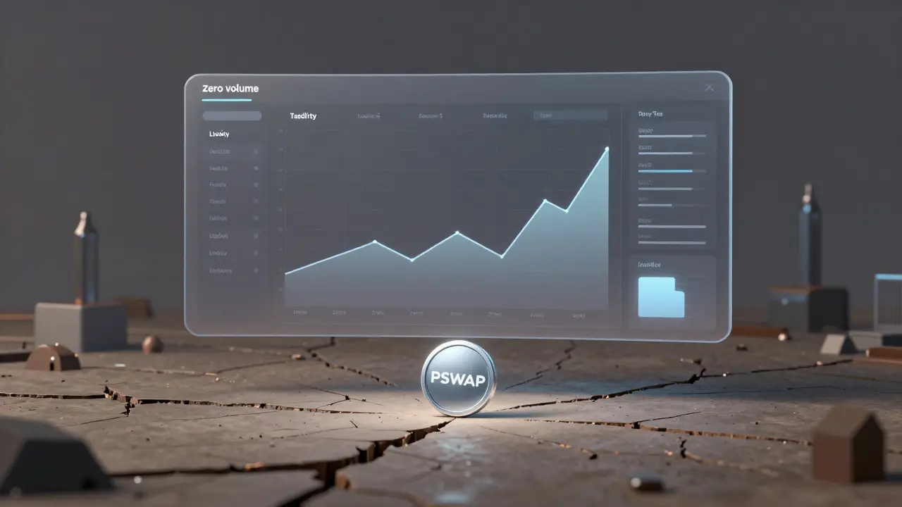 Empty trading platform with dry pools and a single dormant token