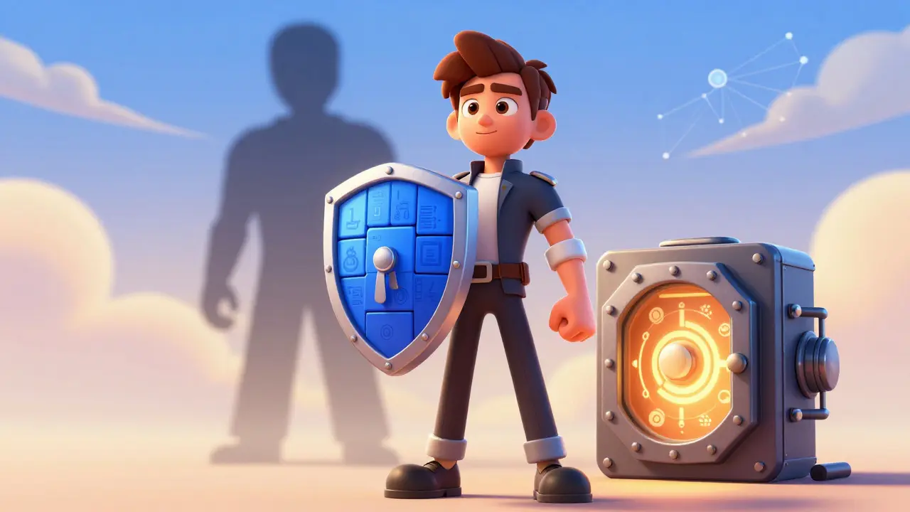 User securing assets with self-custody shield