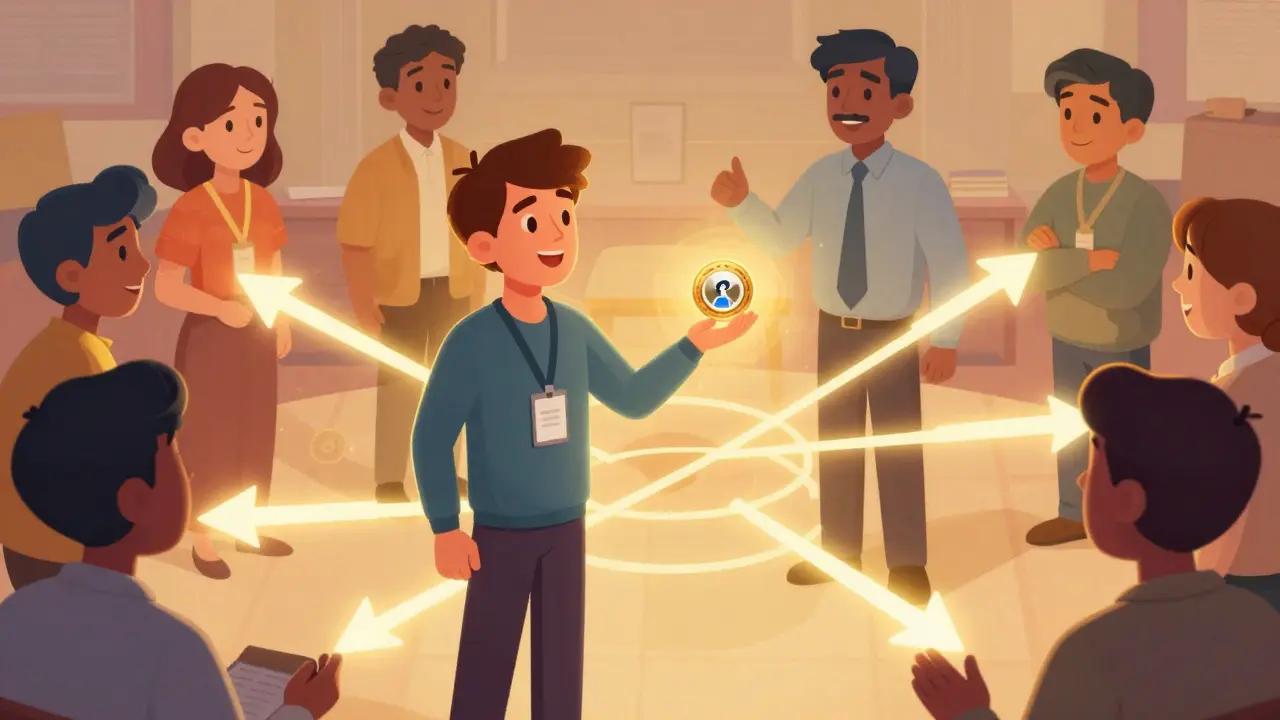 Community members delegating votes to trusted experts via light