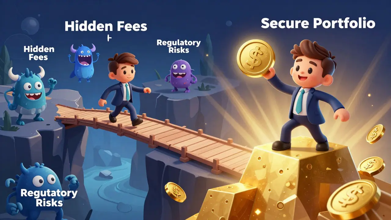 Illustration of navigating crypto risks to reach secure investment goals