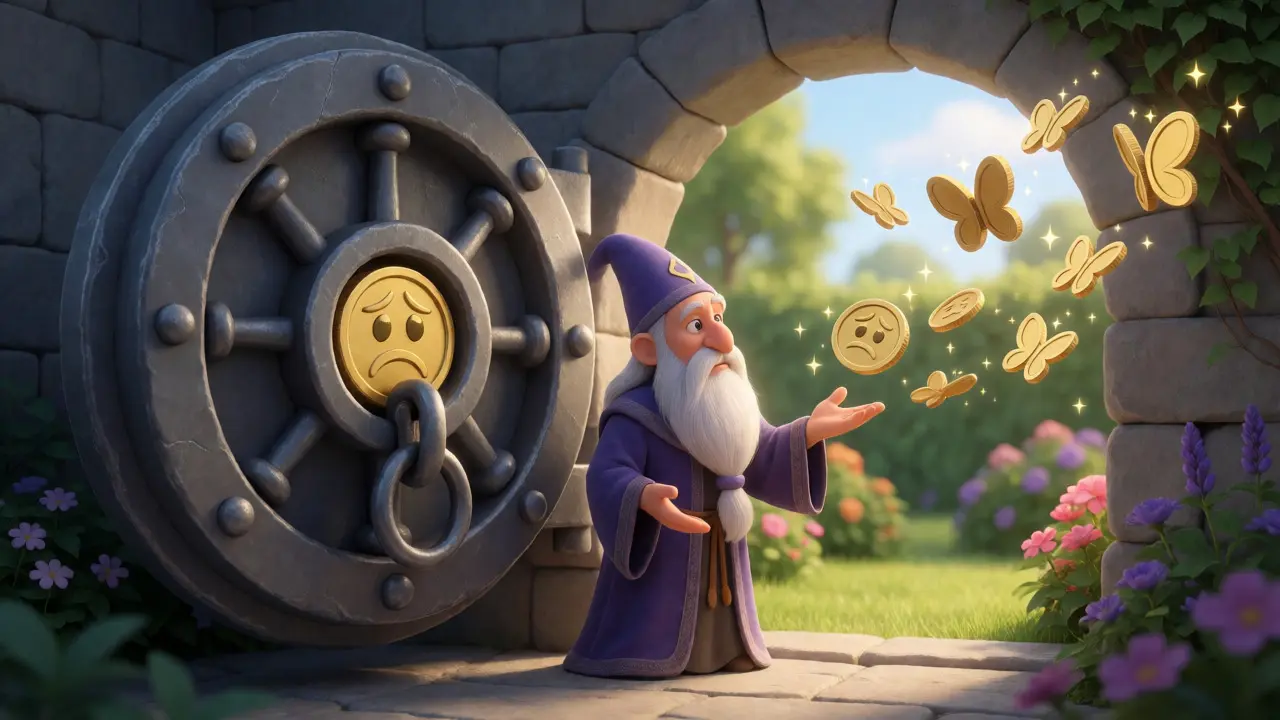 Wizard showing contrast between locked and free assets