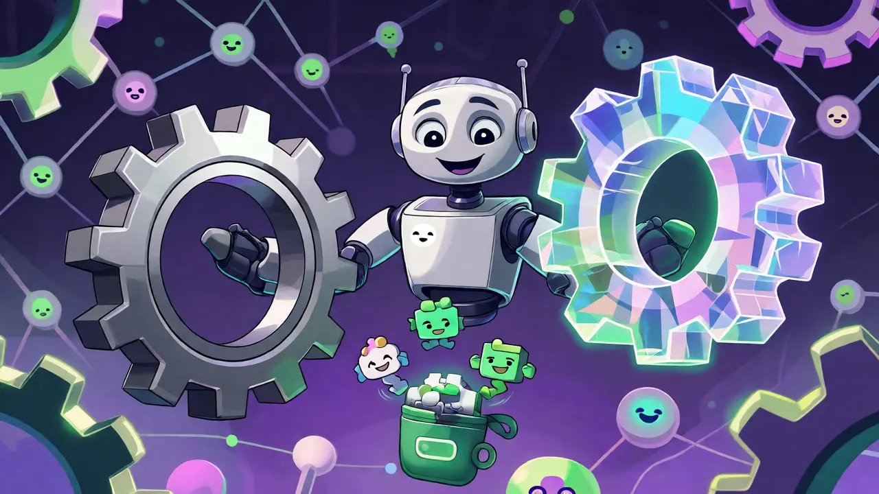 A friendly robot bridging centralized matching engines with decentralized smart contracts.
